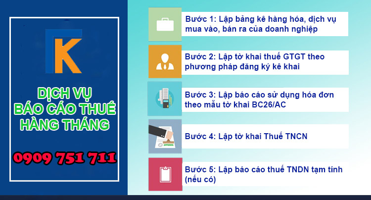 Dịch vụ làm báo cáo thuế hàng tháng giá rẻ