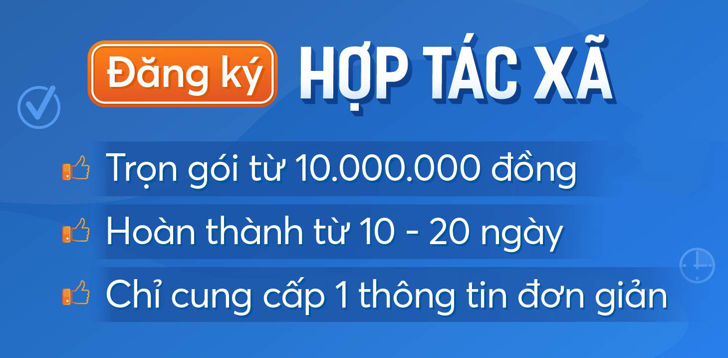 Chi phí dịch vụ thành lập hợp tác xã trọn gói