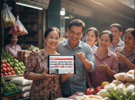 HKD có doanh thu dưới 500 triệu đồng được miễn thuế từ 2026